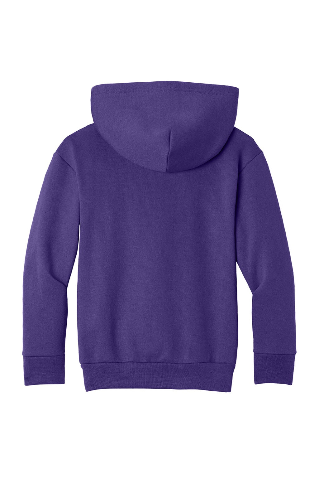 Port & Company PC68YH Youth Easy Fleece Hooded Sweatshirt Hoodie w/ Pouch Pocket Team Purple Flat Back