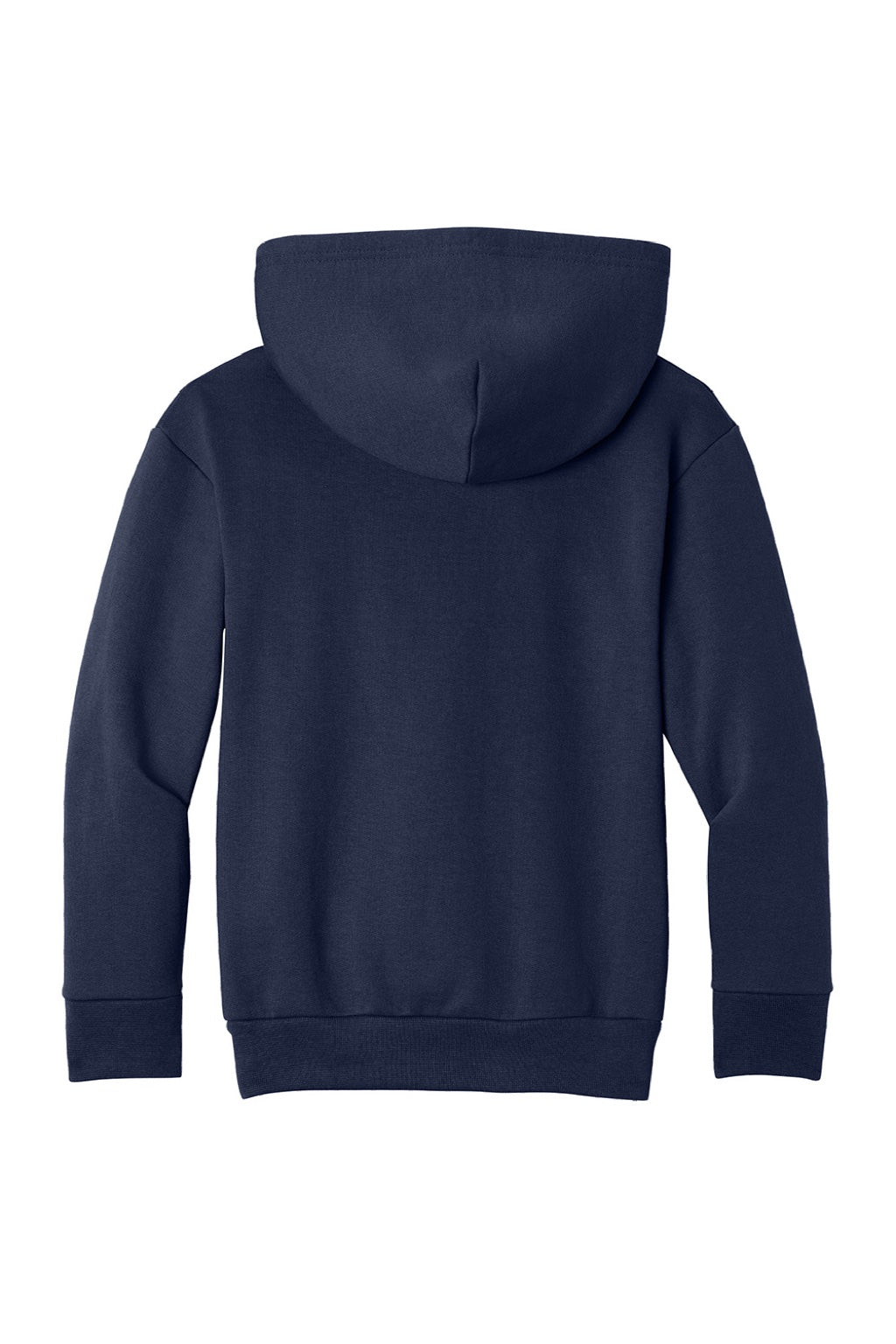 Port & Company PC68YH Youth Easy Fleece Hooded Sweatshirt Hoodie w/ Pouch Pocket True Navy Blue Flat Back