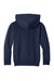 Port & Company PC68YH Youth Easy Fleece Hooded Sweatshirt Hoodie w/ Pouch Pocket True Navy Blue Flat Back
