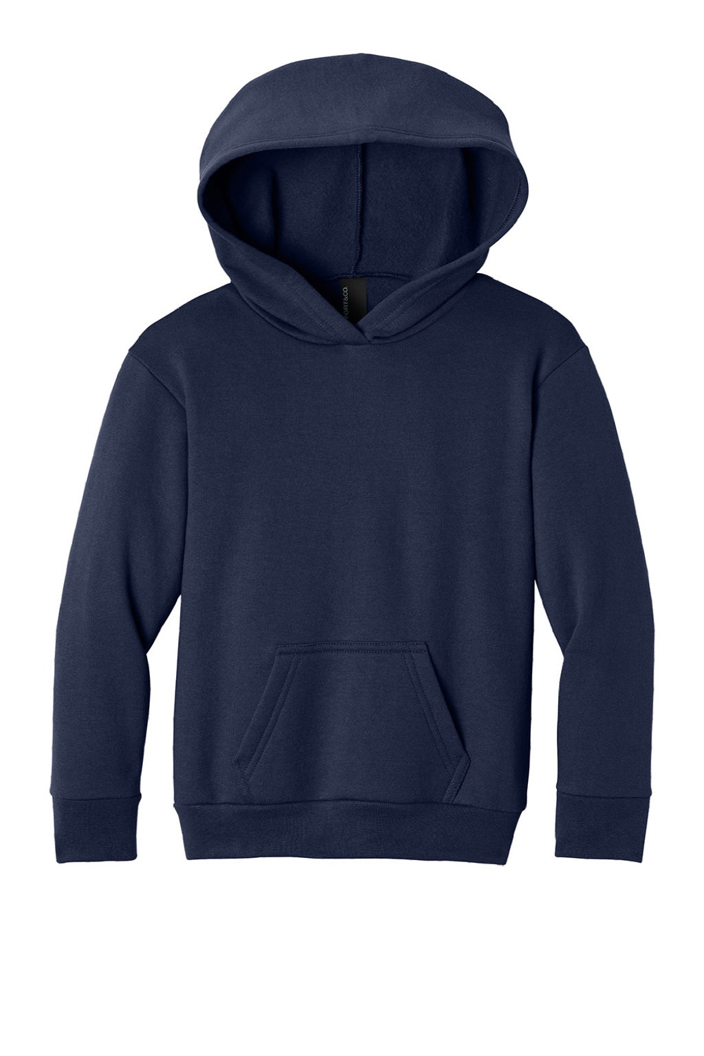 Port & Company PC68YH Youth Easy Fleece Hooded Sweatshirt Hoodie w/ Pouch Pocket True Navy Blue Flat Front