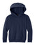 Port & Company PC68YH Youth Easy Fleece Hooded Sweatshirt Hoodie w/ Pouch Pocket True Navy Blue Flat Front