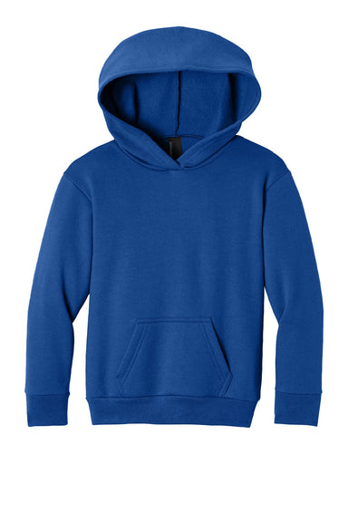 Port & Company PC68YH Youth Easy Fleece Hooded Sweatshirt Hoodie w/ Pouch Pocket True Royal Blue Flat Front