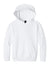 Port & Company PC68YH Youth Easy Fleece Hooded Sweatshirt Hoodie w/ Pouch Pocket White Flat Front