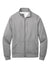 Port & Company PC78FZ Mens Core Fleece Full Zip Sweatshirt w/ Pockets Heather Grey Flat Front