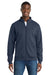 Port & Company PC78FZ Mens Core Fleece Full Zip Sweatshirt w/ Pockets Navy Blue Model Front