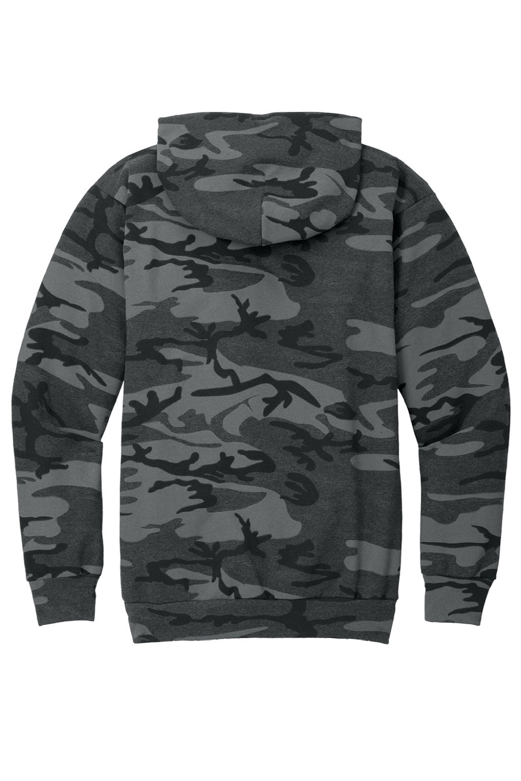 Port & Company PC78HC Mens Core Pill Resistant Fleece Hooded Sweatshirt Hoodie w/ Pouch Pocket Heather Black Camo Flat Back