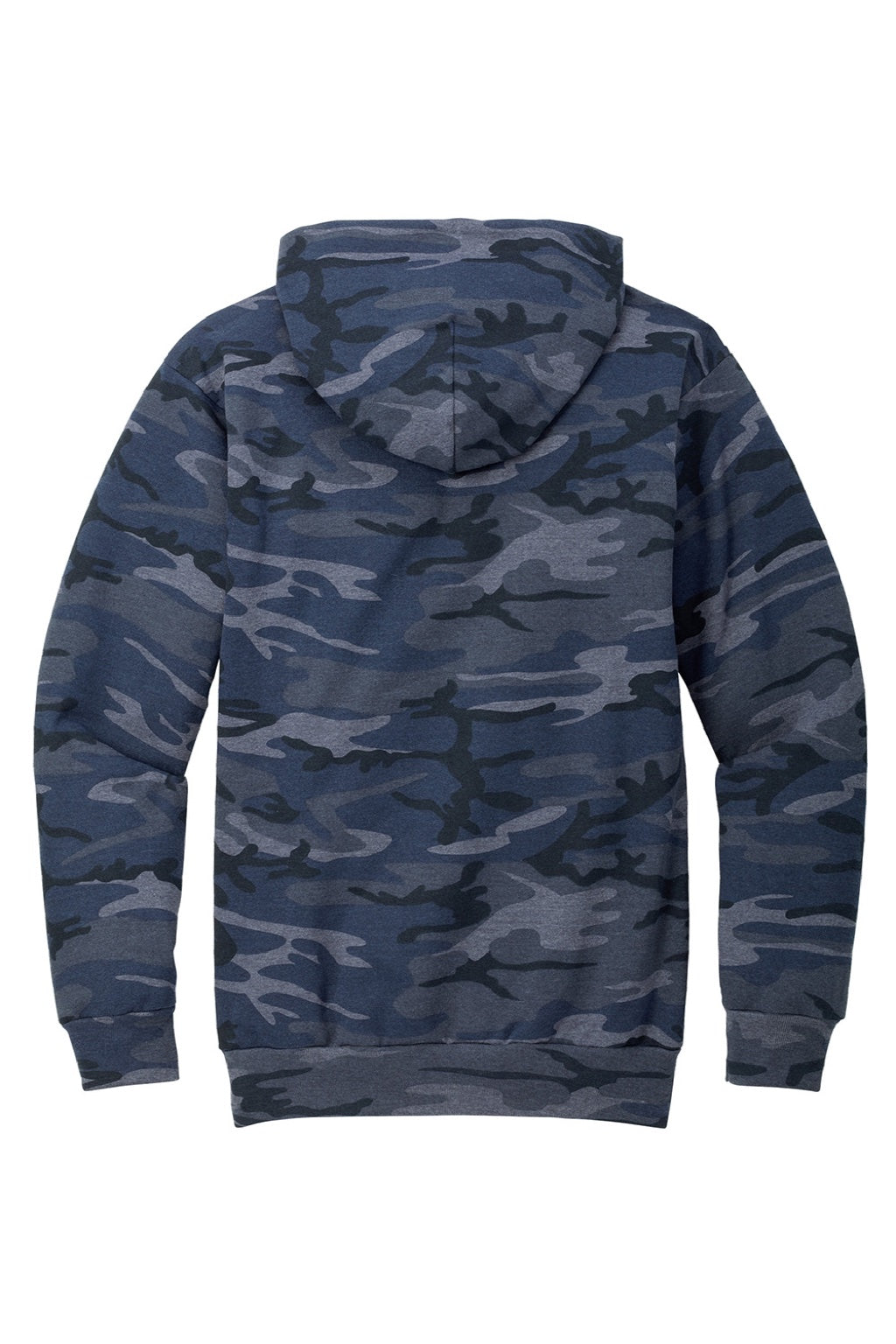 Port & Company PC78HC Mens Core Pill Resistant Fleece Hooded Sweatshirt Hoodie w/ Pouch Pocket Heather Navy Blue Camo Flat Back