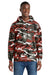 Port & Company PC78HC Mens Core Pill Resistant Fleece Hooded Sweatshirt Hoodie w/ Pouch Pocket Red Camo Model Front