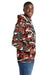Port & Company PC78HC Mens Core Pill Resistant Fleece Hooded Sweatshirt Hoodie w/ Pouch Pocket Red Camo Model Side