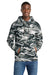 Port & Company PC78HC Mens Core Pill Resistant Fleece Hooded Sweatshirt Hoodie w/ Pouch Pocket Winter Camo Model Front