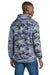 Port & Company PC78HC Mens Core Pill Resistant Fleece Hooded Sweatshirt Hoodie w/ Pouch Pocket Woodland Blue Camo Model Back
