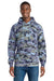 Port & Company PC78HC Mens Core Pill Resistant Fleece Hooded Sweatshirt Hoodie w/ Pouch Pocket Woodland Blue Camo Model Front