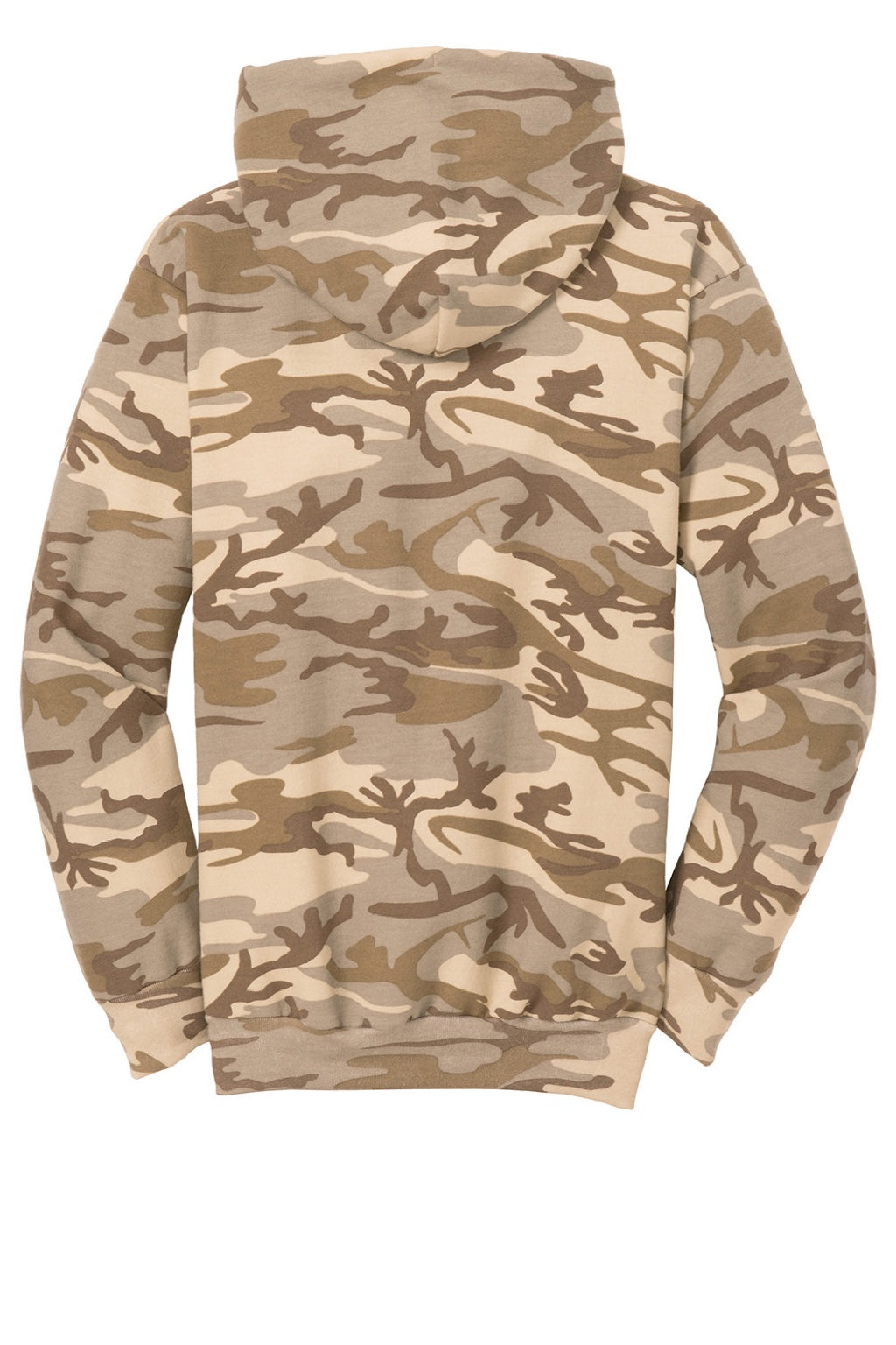 Port & Company PC78HC Mens Core Pill Resistant Fleece Hooded Sweatshirt Hoodie w/ Pouch Pocket Desert Camo Flat Back