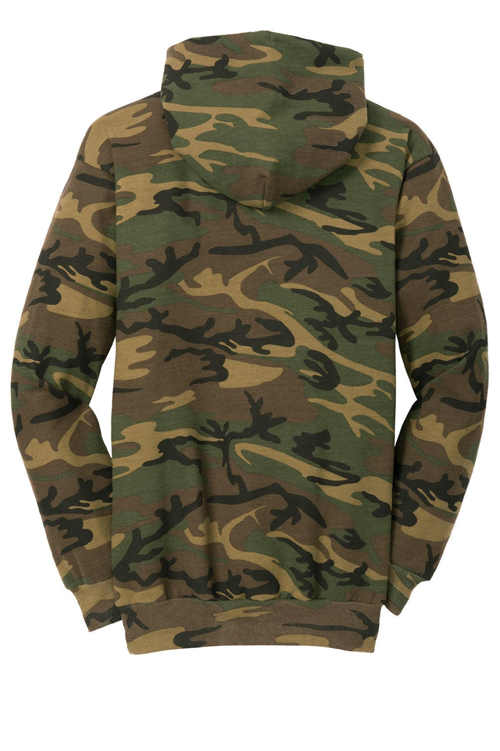 Port & Company PC78HC Mens Core Pill Resistant Fleece Hooded Sweatshirt Hoodie w/ Pouch Pocket Military Camo Flat Back