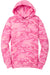 Port & Company PC78HC Mens Core Pill Resistant Fleece Hooded Sweatshirt Hoodie w/ Pouch Pocket Pink Camo Flat Front