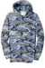 Port & Company PC78HC Mens Core Pill Resistant Fleece Hooded Sweatshirt Hoodie w/ Pouch Pocket Woodland Blue Camo Flat Front