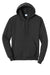 Port & Company PC78H/PC78HT Mens Core Pill Resistant Fleece Hooded Sweatshirt Hoodie w/ Pouch Pocket Heather Black Flat Front