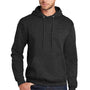 Port & Company Mens Core Pill Resistant Fleece Hooded Sweatshirt Hoodie w/ Pouch Pocket - Heather Black