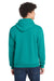 Port & Company PC78H/PC78HT Mens Core Pill Resistant Fleece Hooded Sweatshirt Hoodie w/ Pouch Pocket Bright Aqua Blue Model Back