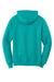 Port & Company PC78H/PC78HT Mens Core Pill Resistant Fleece Hooded Sweatshirt Hoodie w/ Pouch Pocket Bright Aqua Blue Flat Back