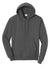 Port & Company PC78H/PC78HT Mens Core Pill Resistant Fleece Hooded Sweatshirt Hoodie w/ Pouch Pocket Coal Grey Flat Front