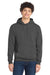 Port & Company PC78H/PC78HT Mens Core Pill Resistant Fleece Hooded Sweatshirt Hoodie w/ Pouch Pocket Coal Grey Model Front