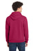 Port & Company PC78H/PC78HT Mens Core Pill Resistant Fleece Hooded Sweatshirt Hoodie w/ Pouch Pocket Flush Pink Model Back