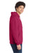 Port & Company PC78H/PC78HT Mens Core Pill Resistant Fleece Hooded Sweatshirt Hoodie w/ Pouch Pocket Flush Pink Model Side