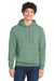 Port & Company PC78H/PC78HT Mens Core Pill Resistant Fleece Hooded Sweatshirt Hoodie w/ Pouch Pocket Laurel Green Model Front