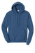 Port & Company PC78H/PC78HT Mens Core Pill Resistant Fleece Hooded Sweatshirt Hoodie w/ Pouch Pocket Neptune Blue Flat Front