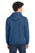Port & Company PC78H/PC78HT Mens Core Pill Resistant Fleece Hooded Sweatshirt Hoodie w/ Pouch Pocket Neptune Blue Model Back