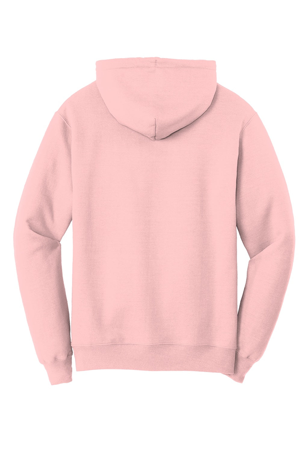 Port & Company PC78H/PC78HT Mens Core Pill Resistant Fleece Hooded Sweatshirt Hoodie w/ Pouch Pocket Pale Blush Pink Flat Back