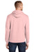 Port & Company PC78H/PC78HT Mens Core Pill Resistant Fleece Hooded Sweatshirt Hoodie w/ Pouch Pocket Pale Blush Pink Model Back