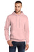 Port & Company PC78H/PC78HT Mens Core Pill Resistant Fleece Hooded Sweatshirt Hoodie w/ Pouch Pocket Pale Blush Pink Model Front
