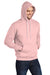 Port & Company PC78H/PC78HT Mens Core Pill Resistant Fleece Hooded Sweatshirt Hoodie w/ Pouch Pocket Pale Blush Pink Model 3q
