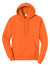 Port & Company PC78H/PC78HT Mens Core Pill Resistant Fleece Hooded Sweatshirt Hoodie w/ Pouch Pocket Safety Orange Flat Front
