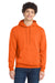 Port & Company PC78H/PC78HT Mens Core Pill Resistant Fleece Hooded Sweatshirt Hoodie w/ Pouch Pocket Safety Orange Model Front