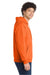 Port & Company PC78H/PC78HT Mens Core Pill Resistant Fleece Hooded Sweatshirt Hoodie w/ Pouch Pocket Safety Orange Model Side