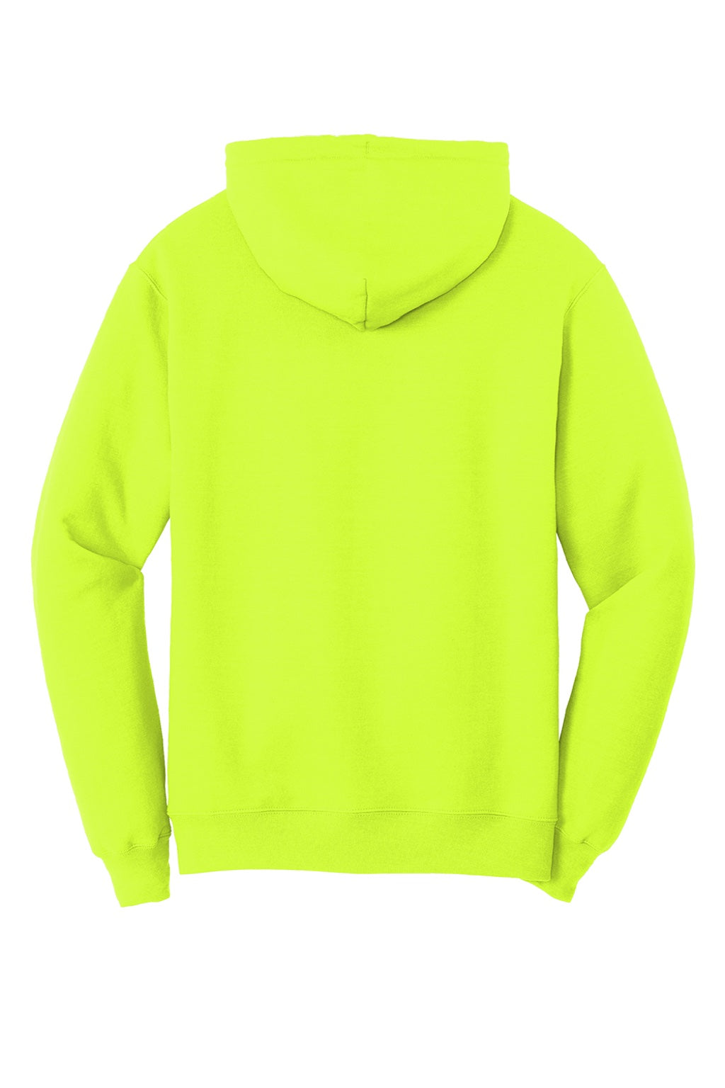 Port & Company PC78H/PC78HT Mens Core Pill Resistant Fleece Hooded Sweatshirt Hoodie w/ Pouch Pocket Safety Green Flat Back