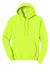 Port & Company PC78H/PC78HT Mens Core Pill Resistant Fleece Hooded Sweatshirt Hoodie w/ Pouch Pocket Safety Green Flat Front