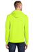 Port & Company PC78H/PC78HT Mens Core Pill Resistant Fleece Hooded Sweatshirt Hoodie w/ Pouch Pocket Safety Green Model Back