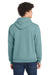 Port & Company PC78H/PC78HT Mens Core Pill Resistant Fleece Hooded Sweatshirt Hoodie w/ Pouch Pocket Stonewashed Blue Model Back