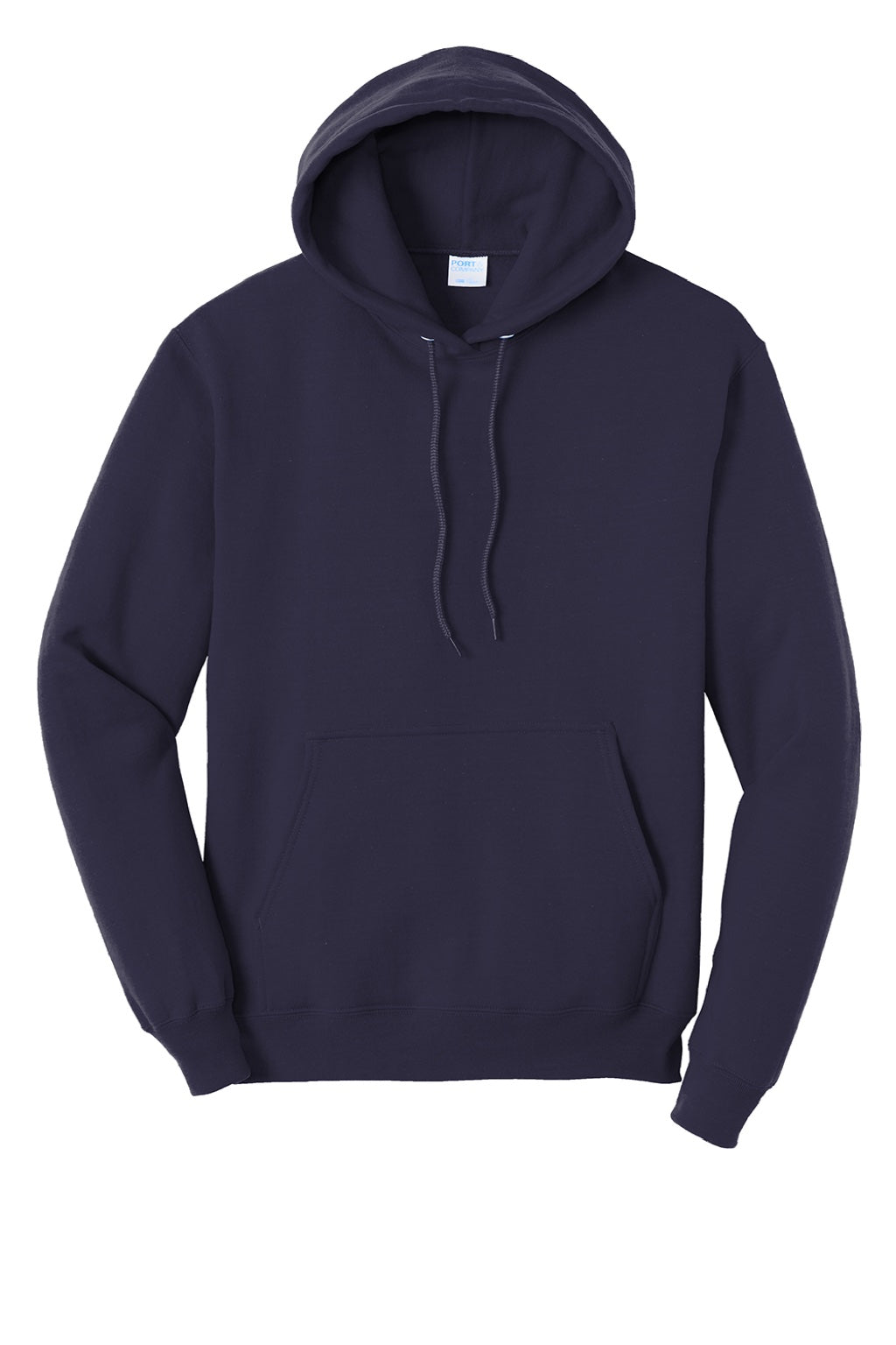 Port & Company PC78H/PC78HT Mens Core Pill Resistant Fleece Hooded Sweatshirt Hoodie w/ Pouch Pocket True Navy Blue Flat Front