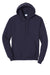 Port & Company PC78H/PC78HT Mens Core Pill Resistant Fleece Hooded Sweatshirt Hoodie w/ Pouch Pocket True Navy Blue Flat Front