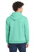 Port & Company PC78H/PC78HT Mens Core Pill Resistant Fleece Hooded Sweatshirt Hoodie w/ Pouch Pocket True Celadon Blue Model Back