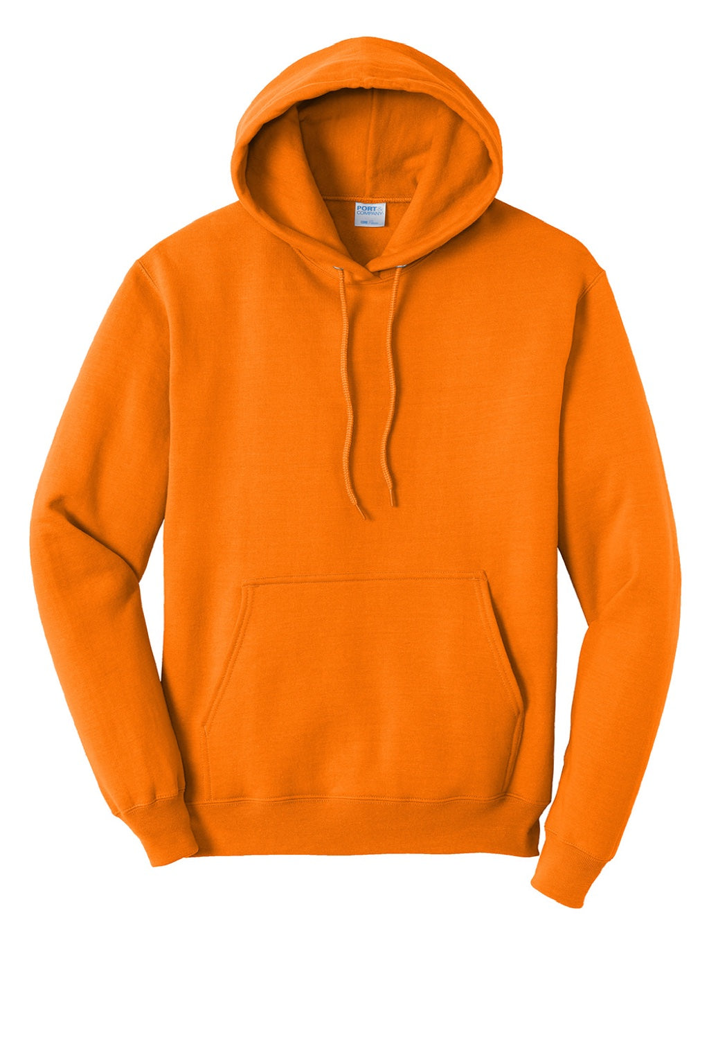 Port & Company PC78H/PC78HT Mens Core Pill Resistant Fleece Hooded Sweatshirt Hoodie w/ Pouch Pocket Tennessee Orange Flat Front