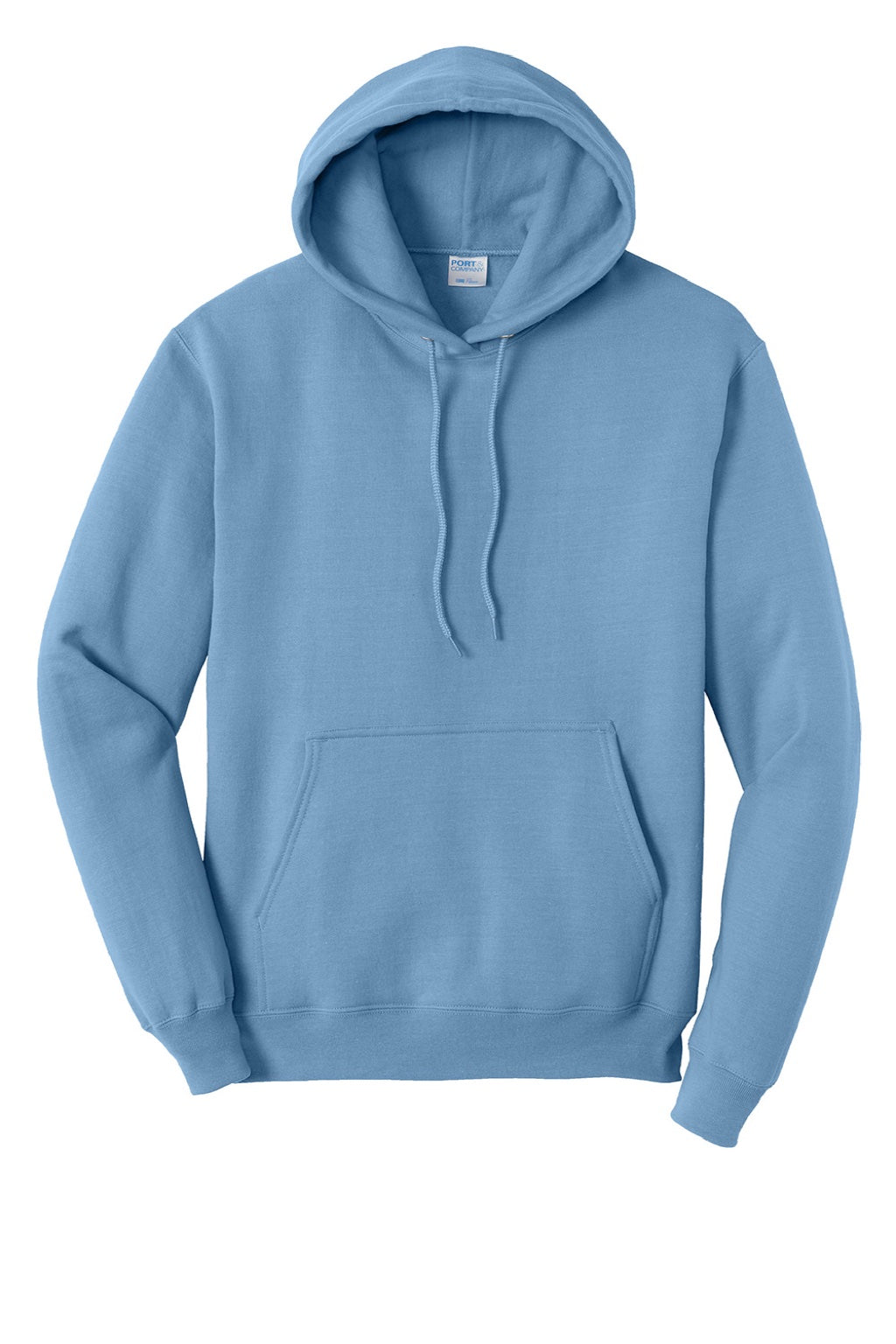 Port & Company PC78H/PC78HT Mens Core Pill Resistant Fleece Hooded Sweatshirt Hoodie w/ Pouch Pocket Tundra Blue Flat Front