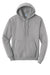 Port & Company PC78H/PC78HT Mens Core Pill Resistant Fleece Hooded Sweatshirt Hoodie w/ Pouch Pocket Heather Grey Flat Front
