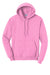 Port & Company PC78H/PC78HT Mens Core Pill Resistant Fleece Hooded Sweatshirt Hoodie w/ Pouch Pocket Candy Pink Flat Front
