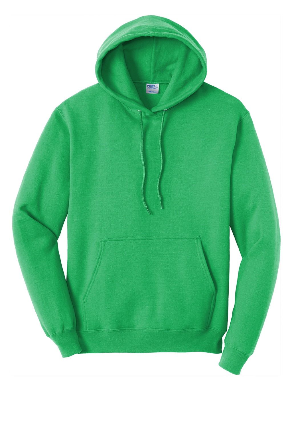 Port & Company PC78H/PC78HT Mens Core Pill Resistant Fleece Hooded Sweatshirt Hoodie w/ Pouch Pocket Clover Green Flat Front